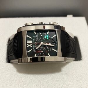 Ebel Brasilia Swiss made Black and Silver Chronograph Watch 39mm x 48mm case